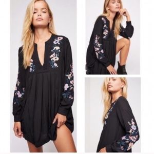Free People Floral Embroidered Dress